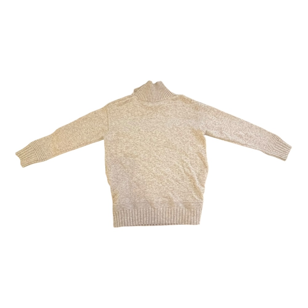 Anthropologie Margarita Tunic Sweater Tan Button Shoulder Detail Mock Neck Sz XS - Picture 3 of 9